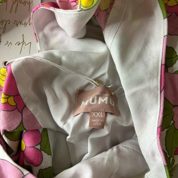 Show Me Your Mumu Fiona Top Fresh Floral Linen Puff Sleeve Size XXL NWT - Picture 5 of 5